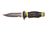Cuchillo de buceo y rescate de titanio Blue Tang (punto de caída, amarillo/negro)
